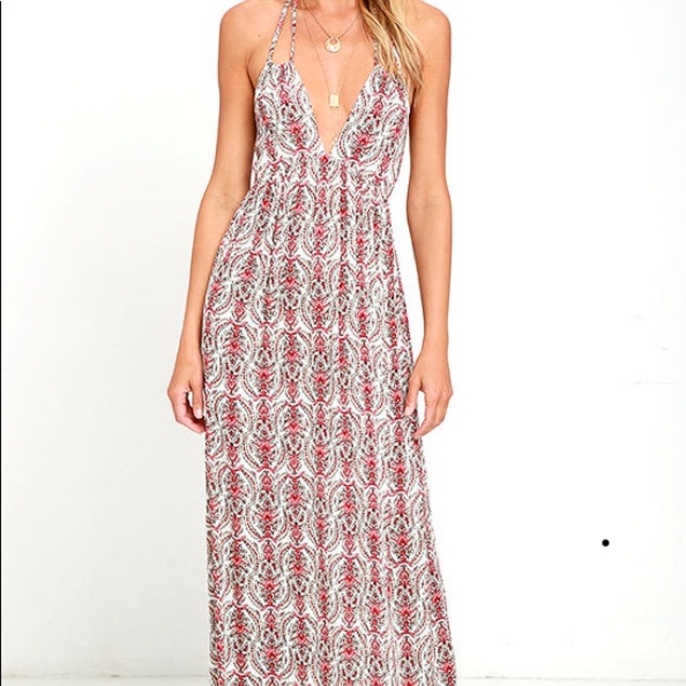 Deliberately divine ivory print maxi dress